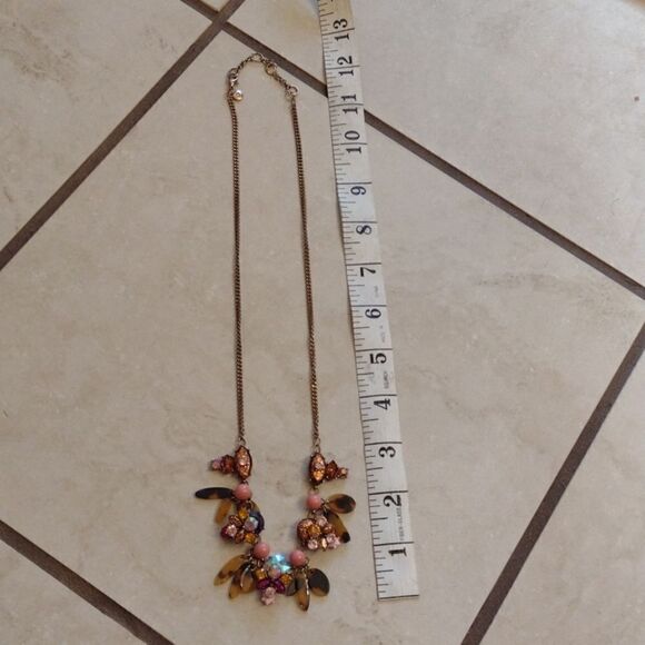 J. Crew gold tone rhinestone tortoise shell glitter eyes necklace - Picture 8 of 8